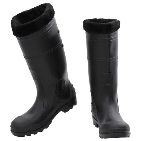 Vidaxl bottes de pluie avec chaussettes amovibles taille 43 PVC noir