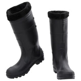 Vidaxl Regenstiefel mit abnehmbaren Socken Größe 43 PVC Schwarz