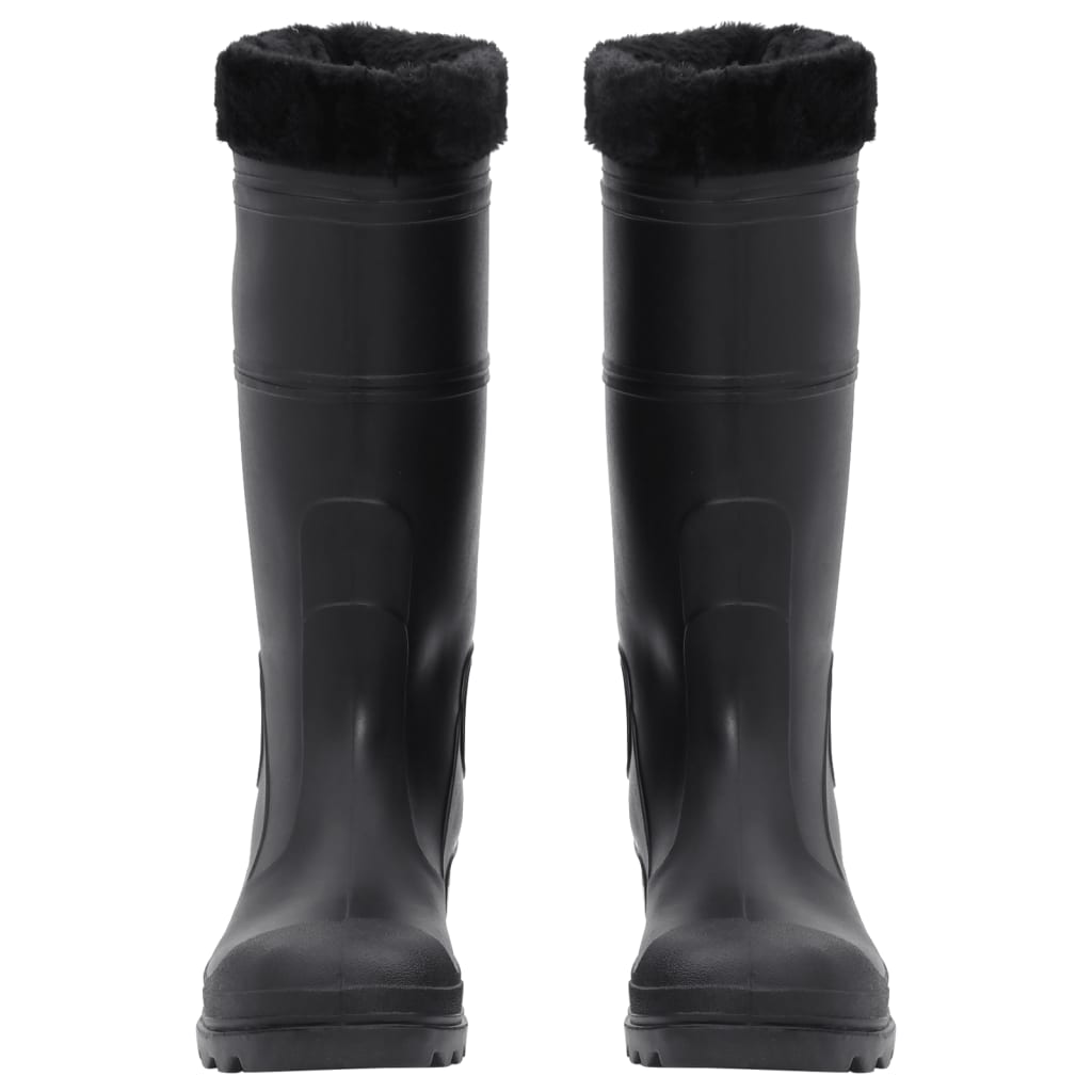 Vidaxl Regenstiefel mit abnehmbaren Socken Größe 43 PVC Schwarz