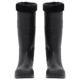 Vidaxl Regenstiefel mit abnehmbaren Socken Größe 43 PVC Schwarz