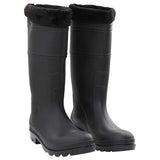 Vidaxl bottes de pluie avec chaussettes amovibles taille 44 PVC noir