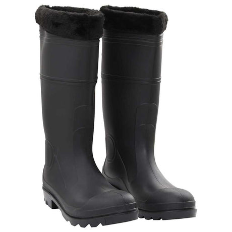 Vidaxl bottes de pluie avec chaussettes amovibles taille 44 PVC noir