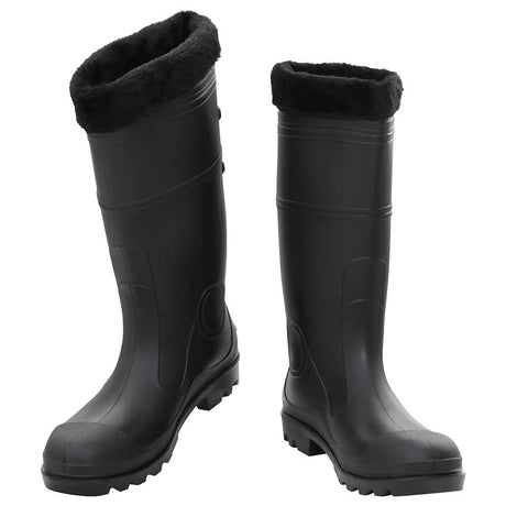Vidaxl bottes de pluie avec chaussettes amovibles taille 44 PVC noir
