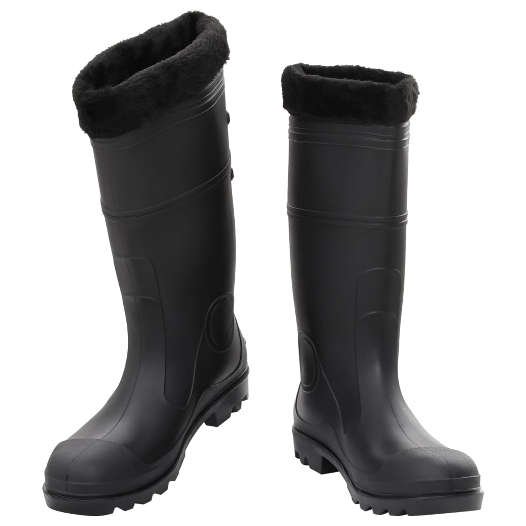 Vidaxl Regenstiefel mit abnehmbaren Socken Größe 44 PVC Schwarz