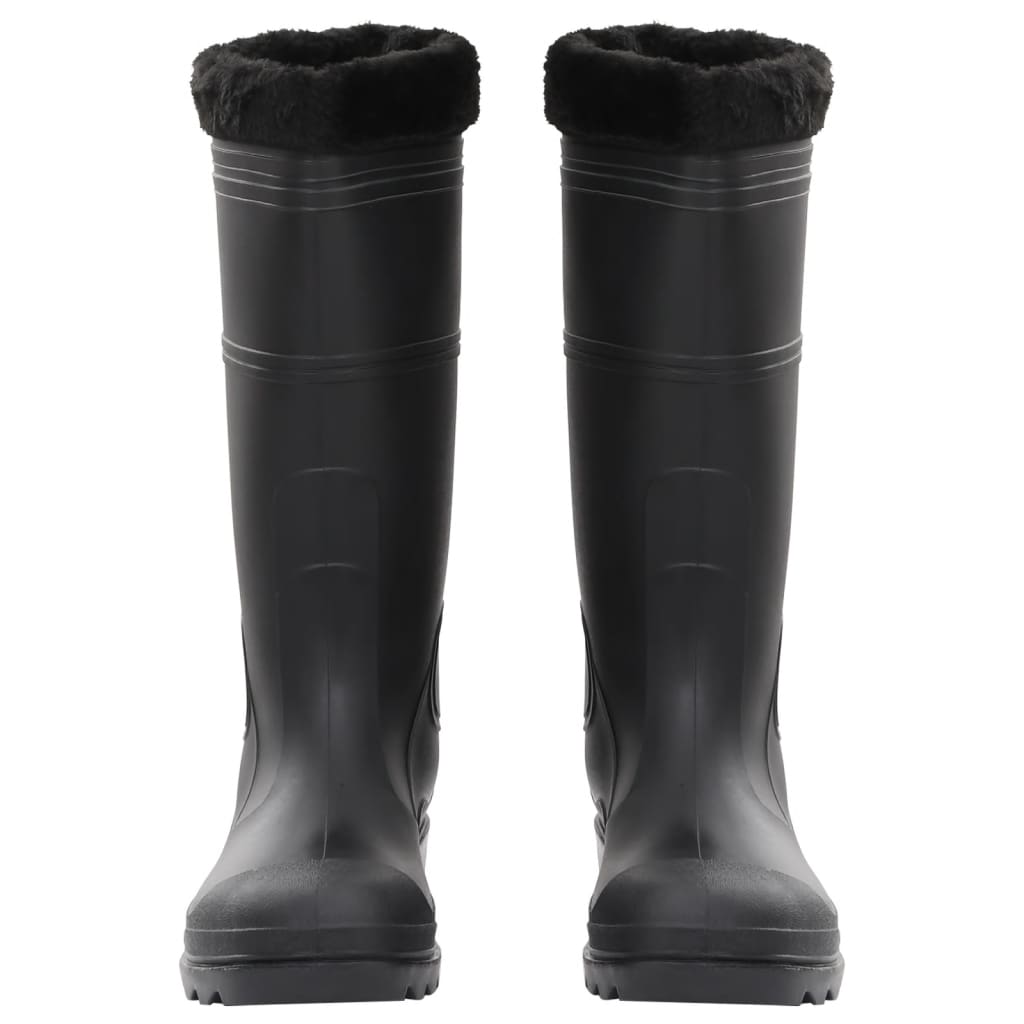 Botas de lluvia Vidaxl con calcetines extraíbles tamaño 44 PVC Negro