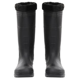 Vidaxl Regenstiefel mit abnehmbaren Socken Größe 44 PVC Schwarz