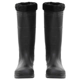 Vidaxl bottes de pluie avec chaussettes amovibles taille 44 PVC noir