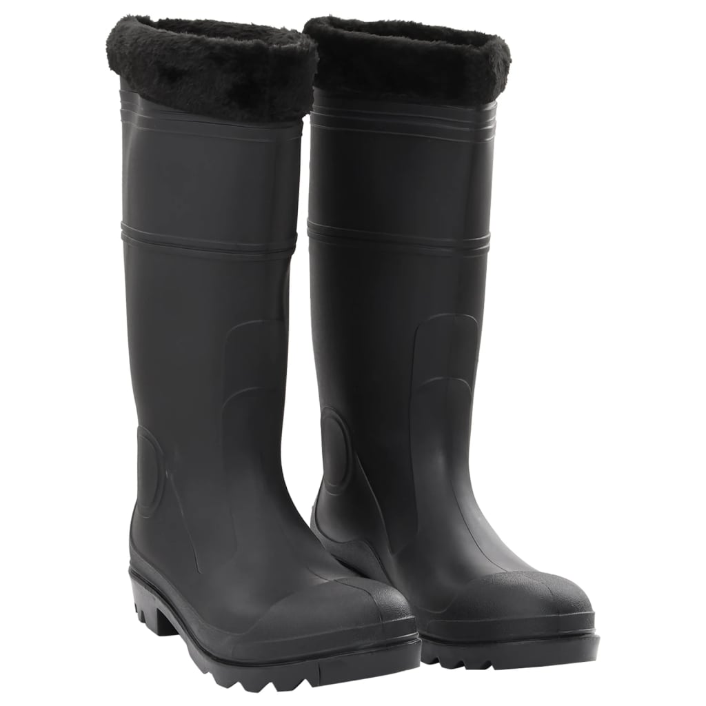 Vidaxl Regenstiefel mit abnehmbaren Socken Größe 45 PVC Schwarz