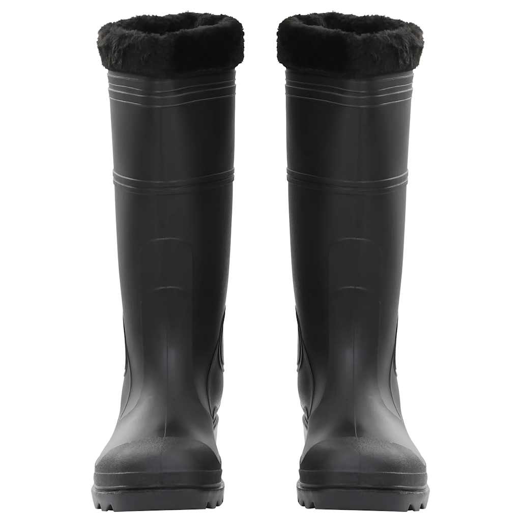 Vidaxl bottes de pluie avec chaussettes amovibles taille 45 PVC noir