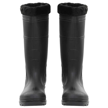 Vidaxl bottes de pluie avec chaussettes amovibles taille 45 PVC noir