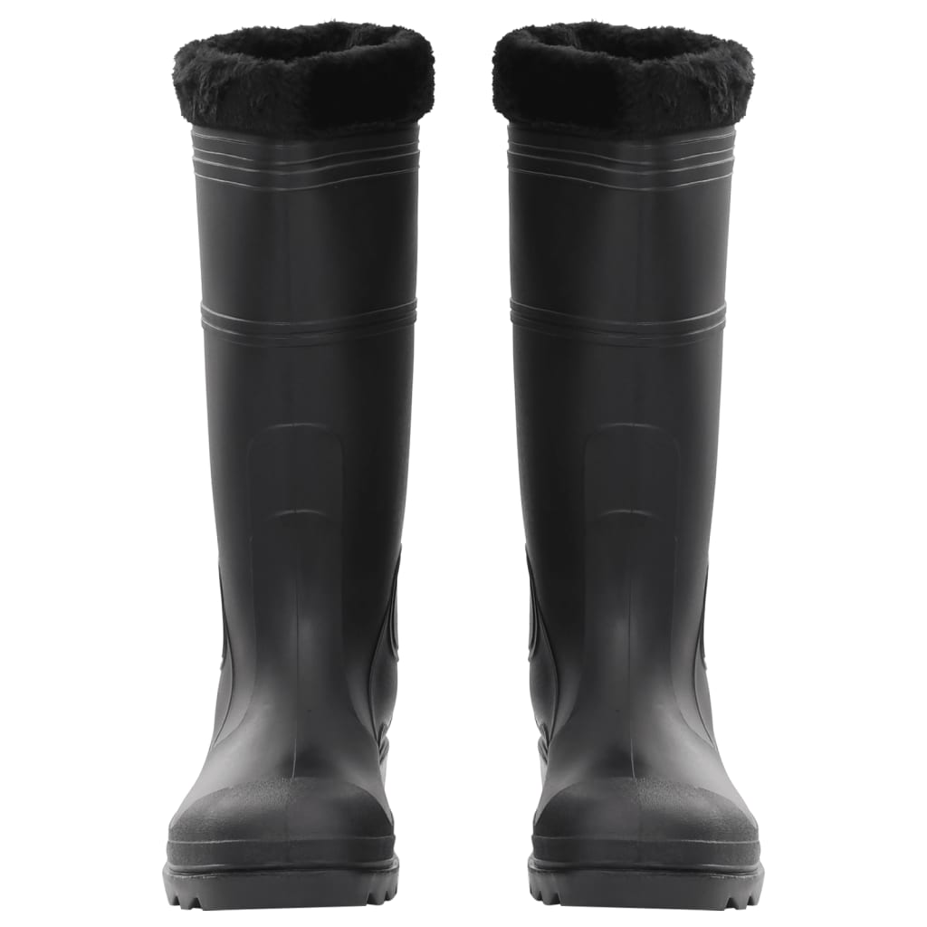 Vidaxl Regenstiefel mit abnehmbaren Socken Größe 45 PVC Schwarz