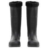 Vidaxl Regenstiefel mit abnehmbaren Socken Größe 45 PVC Schwarz