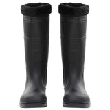 Vidaxl bottes de pluie avec chaussettes amovibles taille 46 PVC noir
