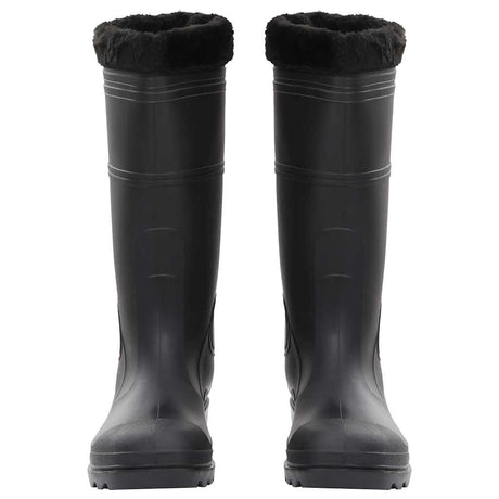 Vidaxl bottes de pluie avec chaussettes amovibles taille 46 PVC noir
