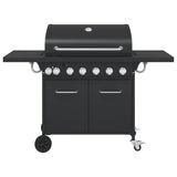 BIDAXL GASBARBECUE MED 7 Burners Powder -Coated Steel Black