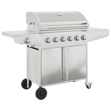 Vidaxl gas barbecue with 7 burners stainless steel silver colored