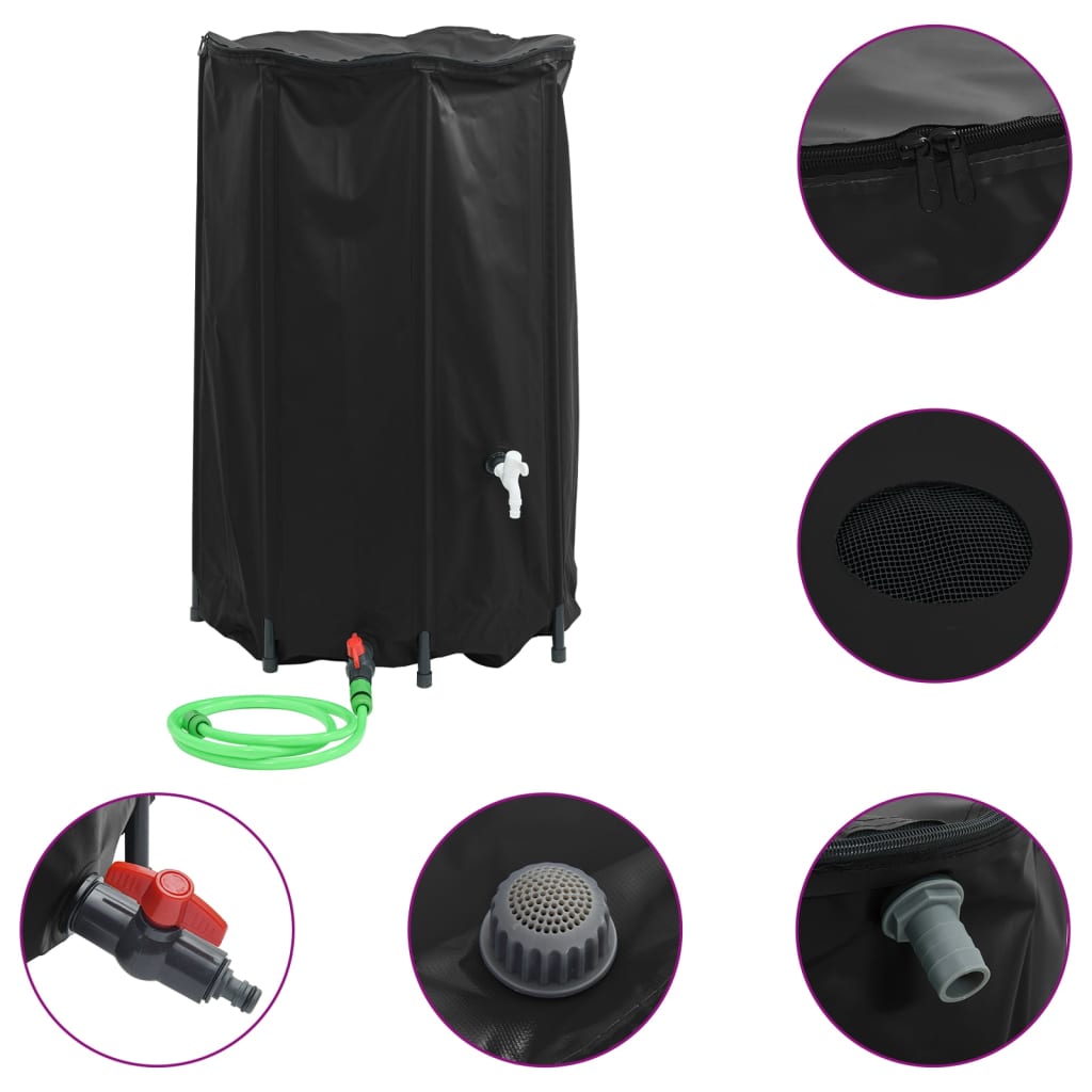 Vidaxl vanntank med tappfoldbar 500 L PVC