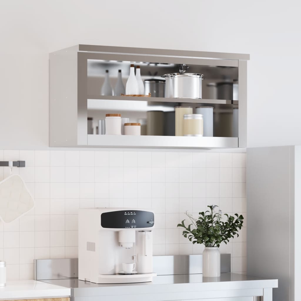 Armoire murale de cuisine Vidaxx avec étagère en acier inoxydable