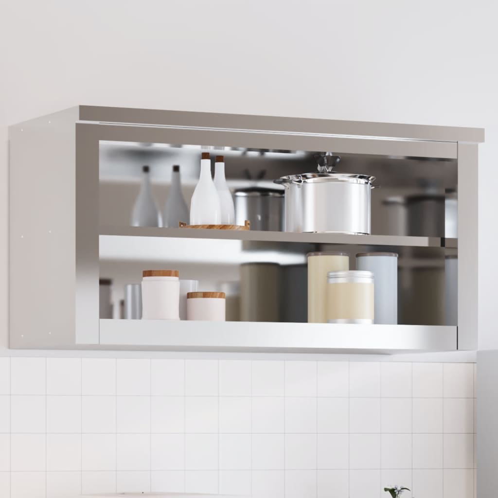 Armoire murale de cuisine Vidaxx avec étagère en acier inoxydable