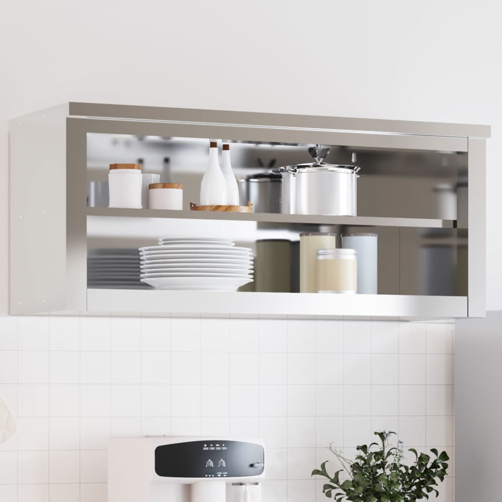 Armoire murale de cuisine Vidaxx avec étagère en acier inoxydable