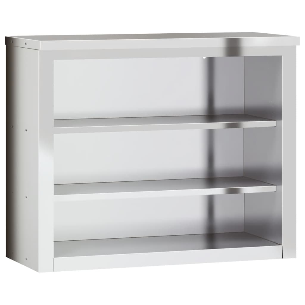 Vidaxl kitchen wall cupboard with shelves stainless steel