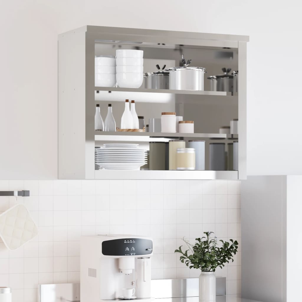 Armoire murale de cuisine Vidaxx avec étagères en acier inoxydable