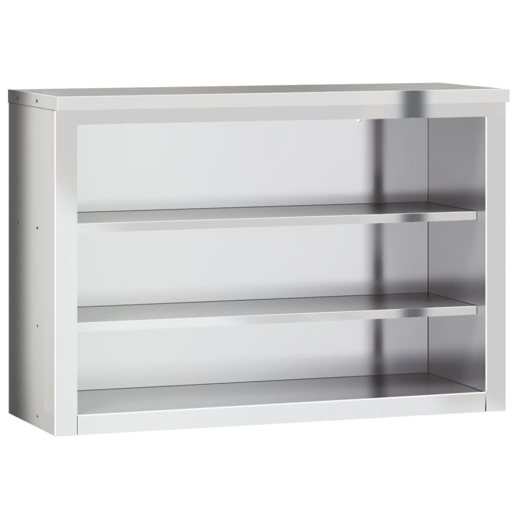 Vidaxl kitchen wall cupboard with shelves stainless steel