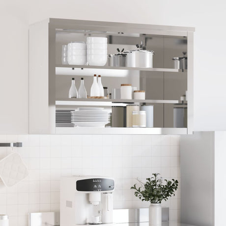 Armoire murale de cuisine Vidaxx avec étagères en acier inoxydable