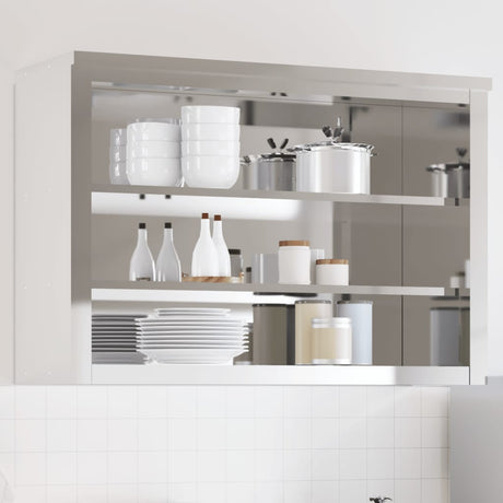 Armoire murale de cuisine Vidaxx avec étagères en acier inoxydable