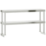 Vidaxx augmentation pour table de travail 2 couches 110x30x65 cm acier inoxydable