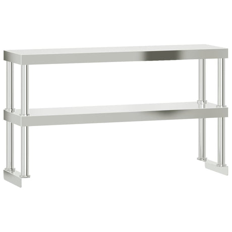 Vidaxx augmentation pour table de travail 2 couches 110x30x65 cm acier inoxydable