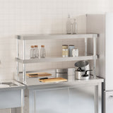 Vidaxx augmentation pour table de travail 2 couches 110x30x65 cm acier inoxydable