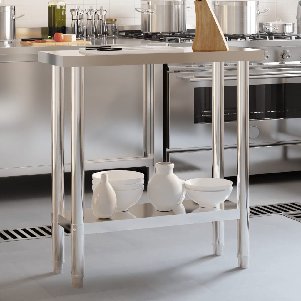 Vidaxx table de travail de cuisine 82,5x30x85 cm acier inoxydable