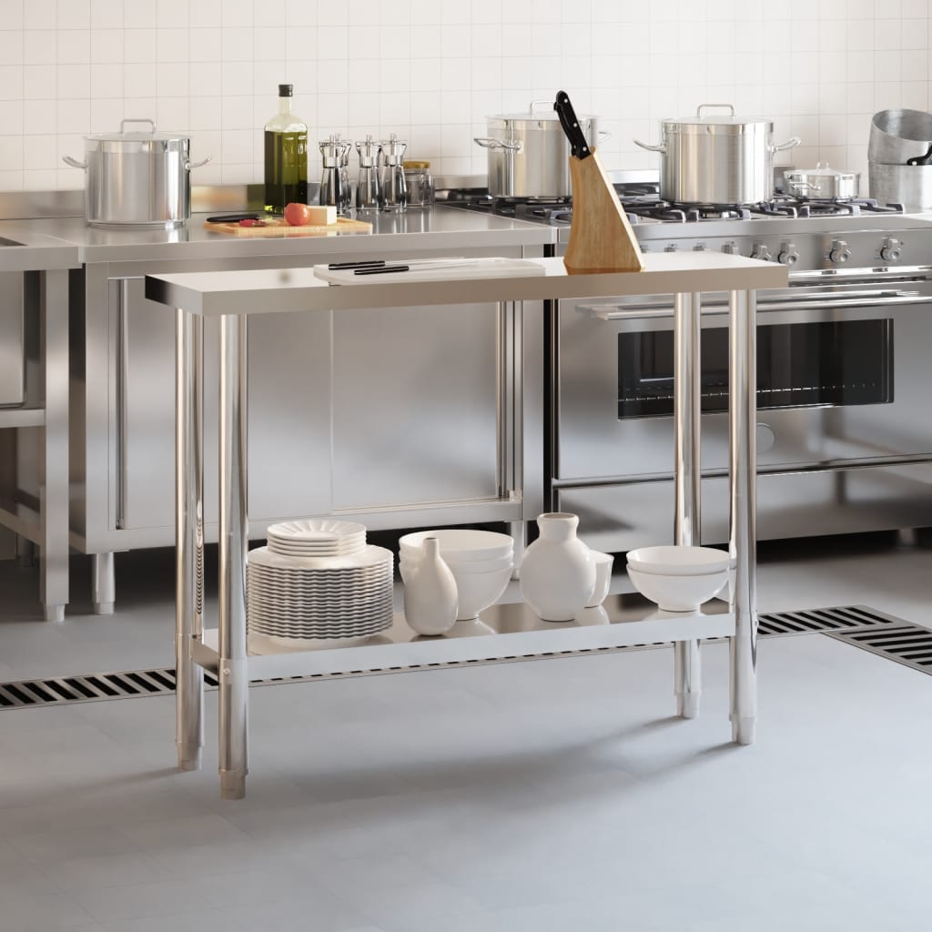 Vidaxx table de travail de cuisine 110x30x85 cm acier inoxydable