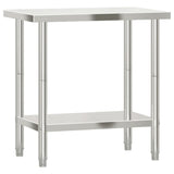 Vidaxl Kitchenwork Table 82.5x55x85 cm de acero inoxidable