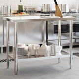 Vidaxx table de travail de cuisine 110x55x85 cm acier inoxydable