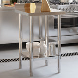 VidaXL table de travail de cuisine avec protection anti-éclaboussures 55x55x93 cm acier inoxydable