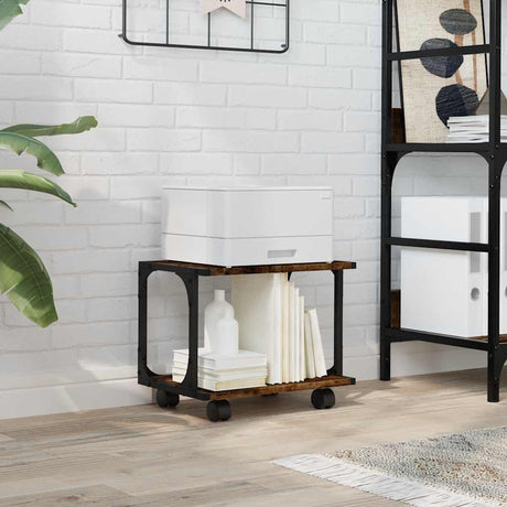 Vidaxx armoire pour imprimante 2 couches 41x28x33,5 cm bois d'ingénierie chêne fumé