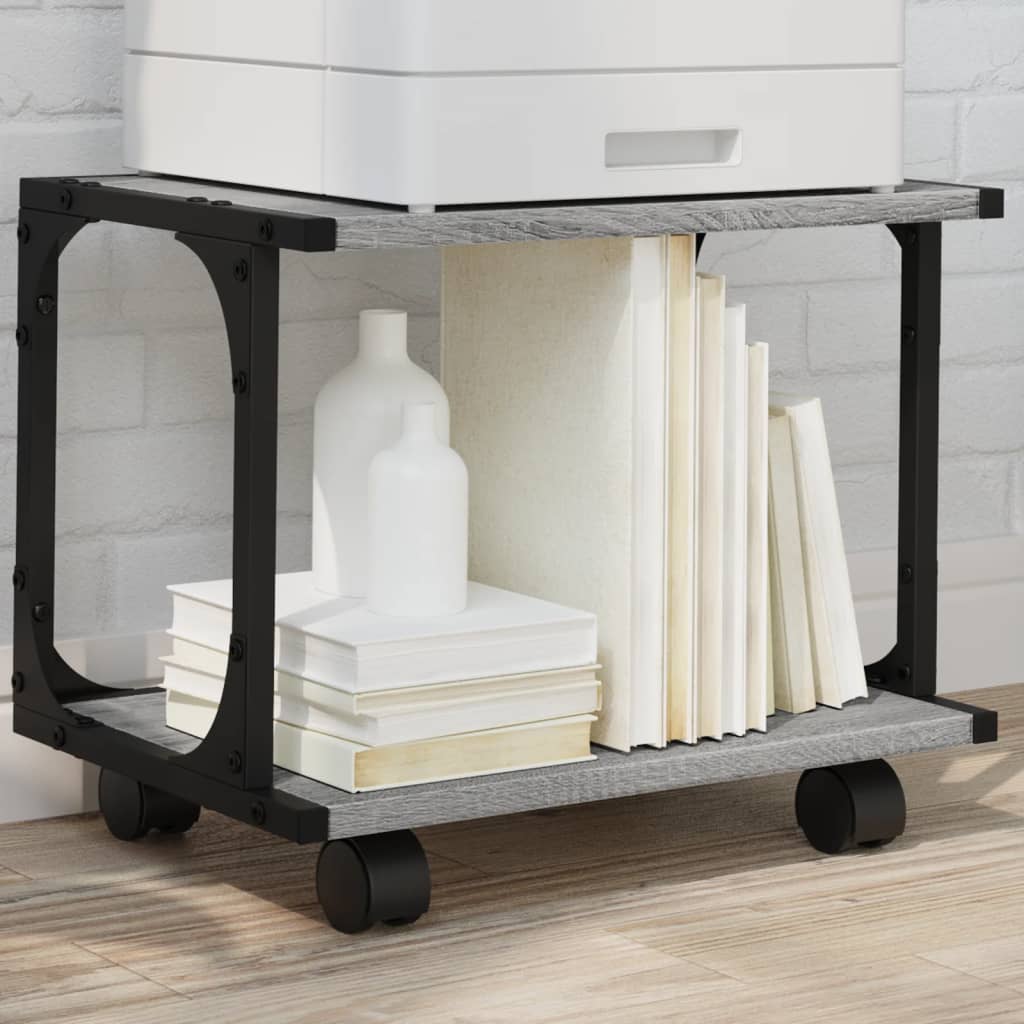 VidaXL armoire d'imprimante 2 couches 41x28x33,5 cm bois d'ingénierie gris sonoma