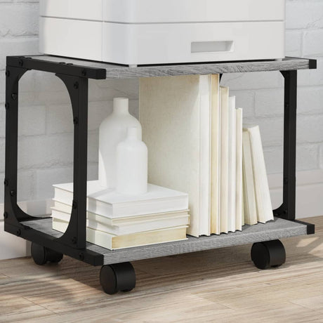 VidaXL armoire d'imprimante 2 couches 41x28x33,5 cm bois d'ingénierie gris sonoma