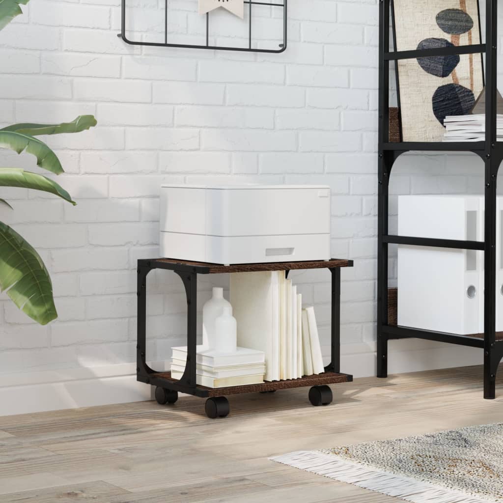 Vidaxx armoire pour imprimante 2 couches 41x28x33,5 cm bois d'ingénierie chêne brun