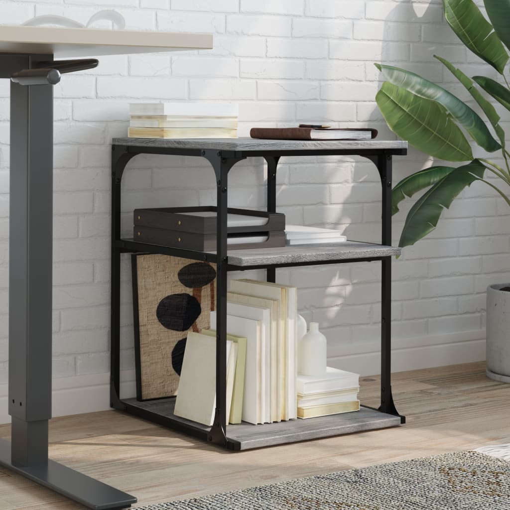 VidaXL armoire d'imprimante 3 couches 43x48x64 cm fini bois gris Sonoma