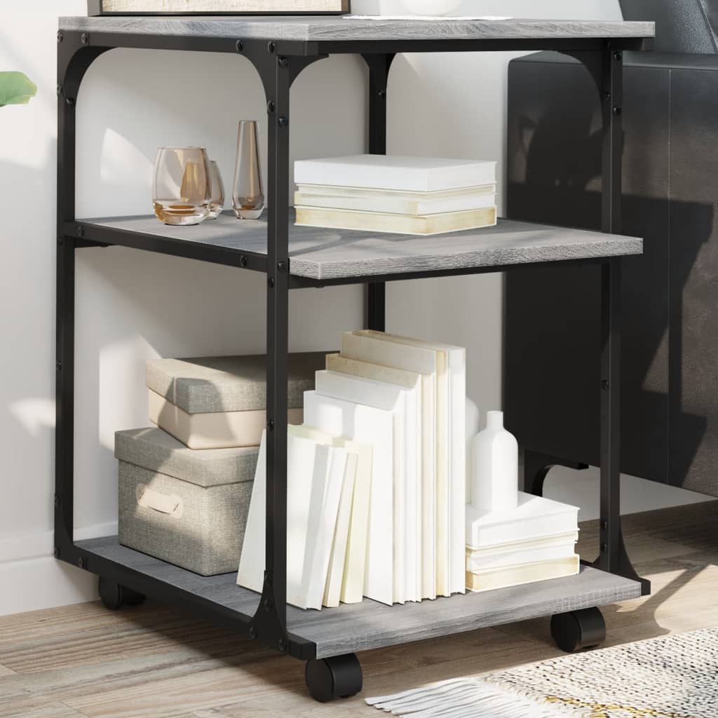 VidaXL armoire d'imprimante 3 couches 43x48x64 cm fini bois gris Sonoma