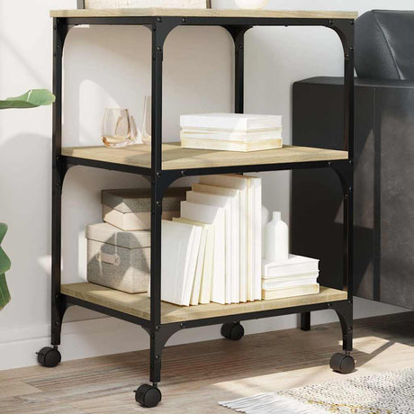 VidaXL armoire d'imprimante 3 couches 50x41x75 cm bois d'ingénierie chêne sonoma