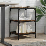 VidaXL armoire d'imprimante 3 couches 50x41x75 cm bois traité, chêne fumé
