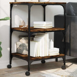 VidaXL armoire d'imprimante 3 couches 50x41x75 cm bois traité, chêne fumé