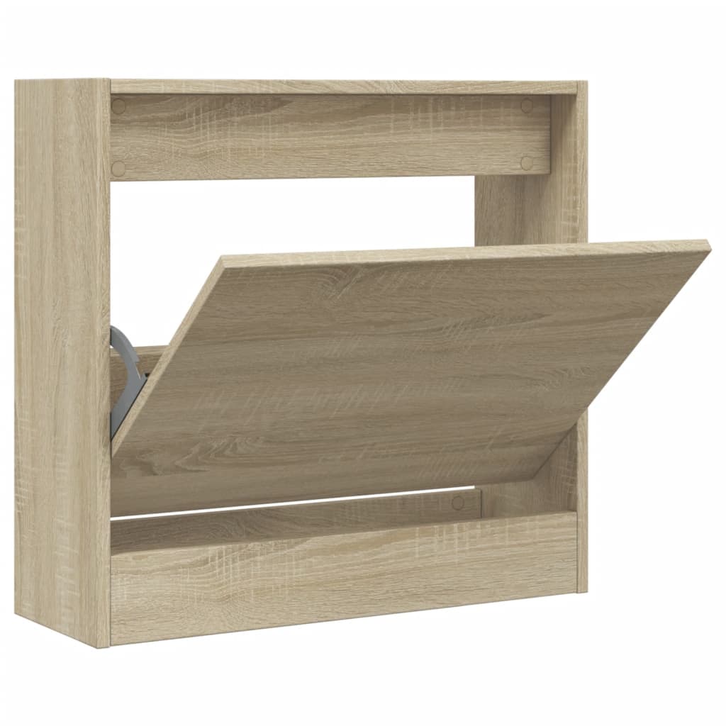 Vidaxl schoenenkast 60x21x57 cm bewerkt hout sonoma eikenkleurig