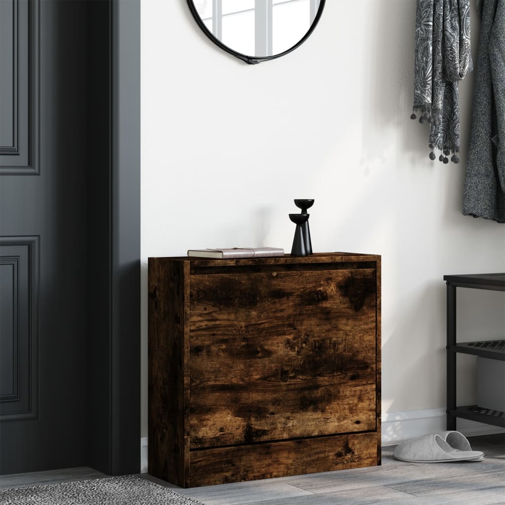 Vidaxx armoire à chaussures 60x21x57 cm bois traité, chêne fumé