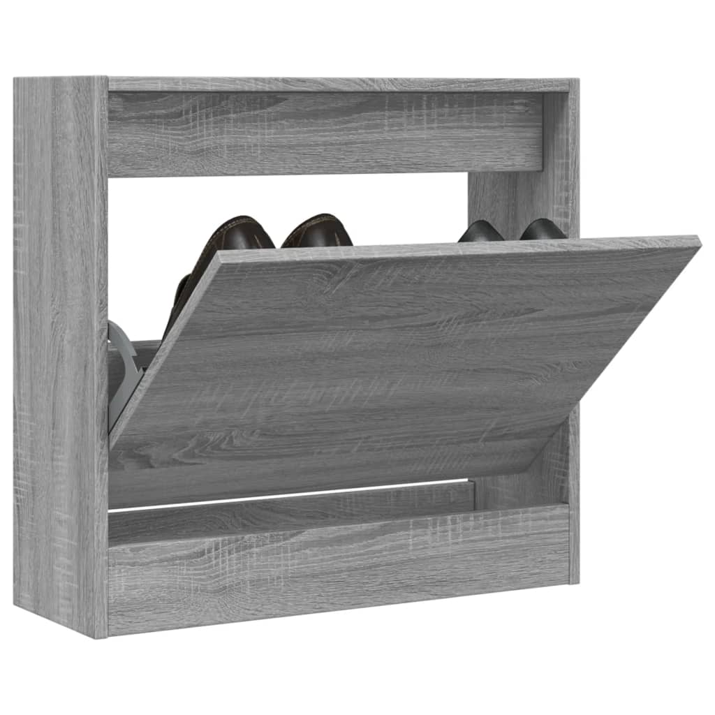 Vidaxx meuble à chaussures 60x21x57 cm bois d'ingénierie chêne sonoma gris