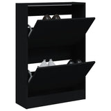 VidaXL Shoe cabinet 60x21x87.5 cm Properted Wood Black